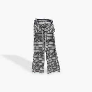 O'Rageous Womens Medium Pants Palazzo Black‎ White Aztec Print Wide Leg